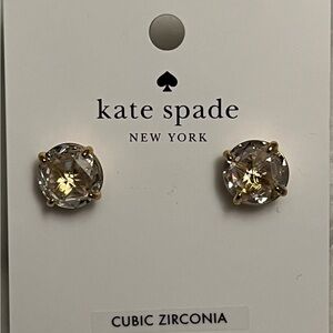 NWT Kate Spade New York Cubic Zirconia Stud Earrings GOLD